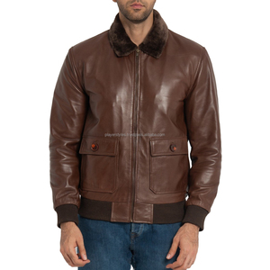 Men's Premium Cowhide <b>Leather</b> Bomber <b>Jacket</b> Biker Fashion Casual Wear OEM ODM Factory Price Manufacturer - Product Image 1