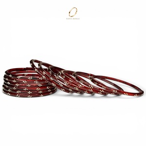 Pulseras de Cristal Kashmiri Color Vino Tinto, Diseño de Gota de Lluvia, Plateadas, con Cristales, para Mujer, para Bodas y Fiestas, Precio al por Mayor - Product Image 3