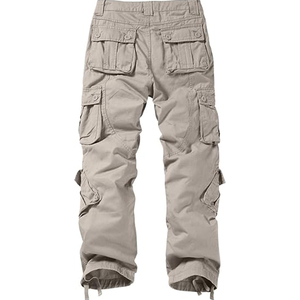 Pantalon large en coton pour homme, taille mi-haute, cordon élastique, décontracté, déchiré, noir/gris, hiver, épais, 2026 - Product Image 4