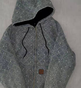 <b>Y2K</b> Rhinestone Hoodie Vintage Crystal Streetwear Sweatshirt Trendy Oversized Casual Fashion Hoodie Urban Fashion Rhinestone Hoo - Product Image 2