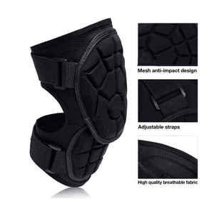 Genouillère respirante en mousse de protection universelle unisexe toutes saisons avec fermeture auto-agrippante grise - Product Image 4