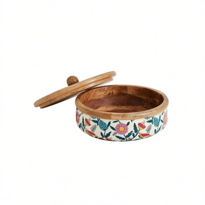 Traditional Handmade Wooden Chapati Box with Spice <b>Storage</b> Organizer <b>Kitchen</b> Utility Food <b>Storage</b> & <b>Container</b> - Product Image 2
