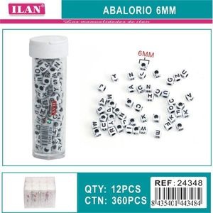 ILAN Abalorio Perles lettres de 6 mm pour la création de bijoux, 12 pièces par tube - Product Image 3
