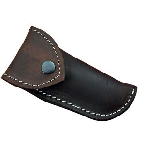 Couteau pliant artisanal pour la chasse en plein air, lame en acier à motif Damas, manche en bois, étui en cuir, camping, randonnée, bricolage, OEM - Product Image 3