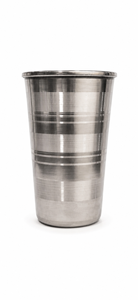 Gobelet de voyage réutilisable Dheer International en acier inoxydable gris de qualité alimentaire 202, motif uni, compatible lave-vaisselle (diamètre 8 cm) - Product Image 3