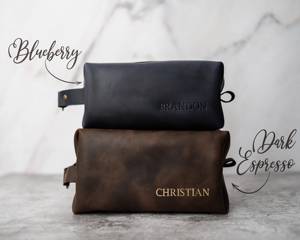Vintage Leather Toiletry Bag Men Travel Cosmetic Organizer Waterproof <b>Shaving</b> Dopp <b>Kit</b> Bag LTB-0112 - Product Image 3