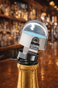 Champagne <b>Stopper</b> With Clear Dome And Metal Clamp Polished Finish Elegant Restaurant Use - Product Image 6