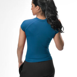 T-shirt de sport décontracté pour femme, coupe courte, extensible dans quatre directions, respirant, écologique, idéal pour l'été - Product Image 2