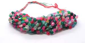 Natural Multi Chalcedony Smooth Nugget Shape Beads 6-7 MM Chalcedony Plain Tumble <b>Gemstone</b> Beads Multi Chalcedony Smooth Beads - Product Image 2