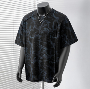 เสื้อยืดโอเวอร์ไซส์ลายพิมพ์สำหรับผู้ชาย พิมพ์โลโก้ตามสั่งด้วยเทคนิค Sublimation สไตล์ลำลองแนวสตรีทแขนสั้นคอกลม - Product Image 1