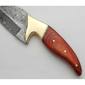 Couteau de chef moderne personnalisé fait main Burraq, lame en acier Damas, manche en bois de 8 pouces, étui en cuir, épaisseur 3,0 mm - Product Image 3