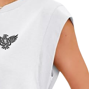 Camiseta sin mangas blanca transpirable para mujer, estilo oversize, streetwear, camiseta muscular, ajuste holgado, algodón, informal, lisa, top de verano. - Product Image 3
