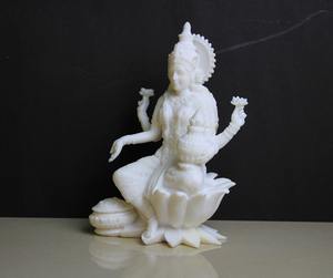 งานฝีมือนิรมลา รูปปั้นเรซิ่นเทพีลาคสมี สไตล์อาร์ตเดโค งานแฮนด์เมด รูปปั้นวีนาผู้เล่นเครื่องดนตรีนั่งบนดอกบัว สำหรับตกแต่งบ้าน - Product Image 3