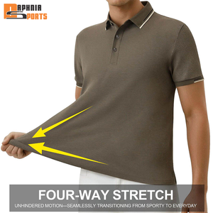 Camiseta Polo de Manga Corta para Hombre DAPHNIA SPORTS, Color Sólido, Transpirable, de Algodón Tejido, Estilo Casual, Corte Regular - Product Image 3