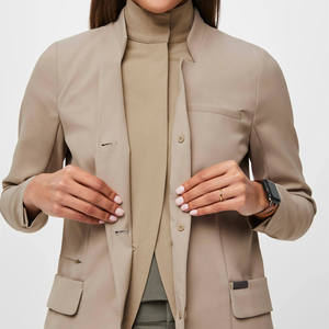 Blouse de laboratoire tissée pour femmes, uniforme d'hôpital, 3 poches, fermeture à boutons-pression, coton et polyester, blouse médicale pour médecin, service OEM - Product Image 3