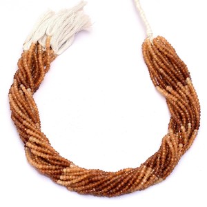 AAA Hessonite 3mm-4mm Micro Faceted Rondelle Beads Natural Multi Hessonite <b>Garnet</b> Semi Precious Gemstone Loose Beads For Jewelry - Product Image 3