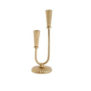 Candélabre vintage en laiton à 5 bras, porte-bougie conique en métal de haute qualité, finition or antique, centre de table pour mariage, fête ou table à manger - Product Image 4