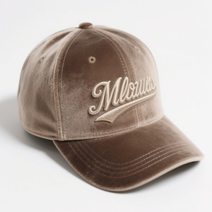 Casquettes de baseball personnalisées de luxe réglables en velours avec broderie 3D pure en lettres, polyester/coton, style sportif et tendance - Product Image 3
