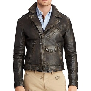 Chaqueta de Motociclista de Cuero Vacuno para Hombre, Estilo Icónico - Product Image 1