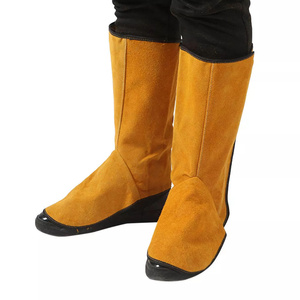 Couvre-chaussures de pompier en cuir de vachette pleine fleur soudé, résistant à la chaleur et ignifuge, protection de niveau D, vente en gros - Product Image 2
