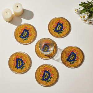 Sous-verre personnalisé en perles de verre fait main, écologique, avec monogramme, pour mariage, décoration de table, cadeau personnalisé - Product Image 1