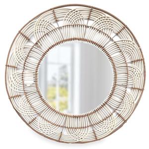 Glovimex Hot Selling Bohemian Round Bamboo Rattan Bathroom <b>Mirror</b> Wall Mount Customizable Size & Color Bedroom Furniture - Product Image 1