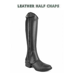Leather Horse <b>Riding</b> Half <b>Chaps</b> Equestrian Leg <b>Chaps</b> Heavy Duty Zippered Genuine Leather Custom Logo - Product Image 2