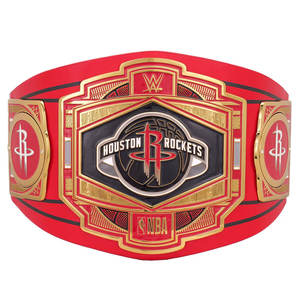 เข็มขัดแชมป์บาสเกตบอลแบบกำหนดเอง รุ่น Legacy ชุบทอง น้ำหนักมาก สำหรับผู้ใหญ่ ของสะสมสำหรับแฟนทีมฮิวสตัน ร็อคเก็ตส์ เข็มขัดชุบทอง - Product Image 1