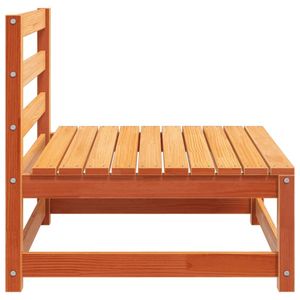 Sofá de jardín de madera maciza de pino encerado marrón, 27.6x27.6x26.4 pulgadas - Product Image 5