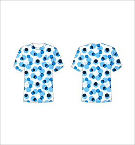 Camiseta de Hombre Azul con Estampado de Lunares, Manga Corta, Cuello Redondo, Corte Regular Informal, Transpirable, de Poliéster Tejido - Product Image 1