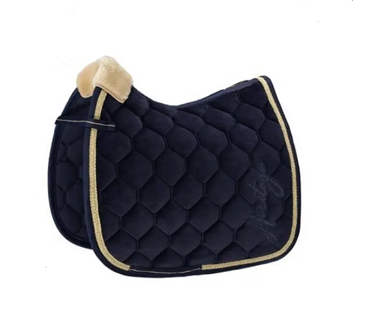 Navy Saddle Pad, made of Suede Fabric High Quality Equestrian