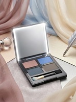Palette de fards à paupières en plastique ABS/AS avec lumière LED, couleur personnalisée HY50, carrée, épaisseur 14 mm, marque OEM, impression sérigraphique, en vrac