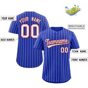 Maillot de baseball à fines rayures personnalisé pour hommes/femmes/chemise boutonnée pour jeunes avec nom et numéro personnalisés imprimés ou cousus - Product Image 5