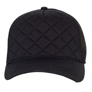 Gorra Trucker Negra Acolchada con Malla Trasera Ajustable Unisex de 6 Paneles, Gorra Casual Transpirable e Impermeable de Color Sólido, Talla Adulto 58-60CM - Product Image 1