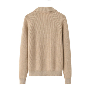 Men's Solid Color Mandarin Collar Full Zip Knitted Cardigan Regular Sleeve Winter Wear - Product Image 4
