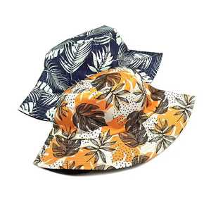 Unisex Bucket Hat Tropical <b>Leaf</b> Print Polyester Canvas Summer Beach Casual Adult 56-58CM - Product Image 6