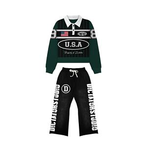 Ensemble deux pièces streetwear unisexe : T-shirt graphique et pantalon large – Style urbain moderne, décontracté, tendance pour l'été - Product Image 3