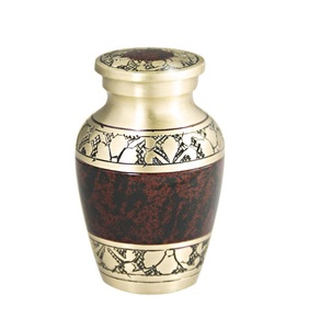 Urne funéraire décorative en métal de grande capacité avec couvercle sécurisé pour cendres d'adultes et rangement commémoratif - Product Image 3