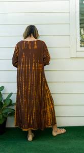 Vestido Maxi Holgado Moderno y Sencillo de Marca Privada OEM, Diseño Sólido, Elegante, Transpirable, Manga Larga, para Vacaciones, Exportador Indio - Product Image 2