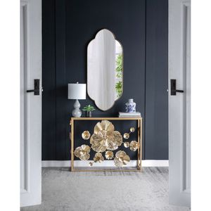 Specchio Decorativo da Parete 22.4x1x48 Pollici in Oro Champagne con Bordi Dentellati - Product Image 6