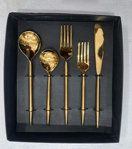 Últimos Modelos de Cucharas de Postre de Latón, Juegos de Cubiertos con Diseño de Palmera, Venta al por Mayor, Logotipo Personalizado, Caja Azul - Product Image 5