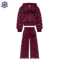 Survêtements décontractés à strass très tendance, manches longues, couleur unie, différents modèles