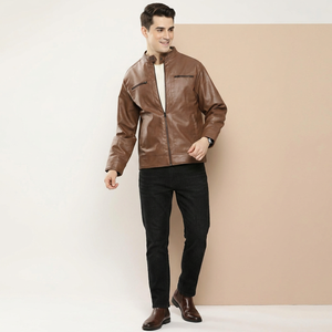 Cheap Price Comfortable Vintage Style Leather <b>Jacket</b> Premium Quality Cowhide Original 100% Genuine Leather Linen Lining for Men - Product Image 1