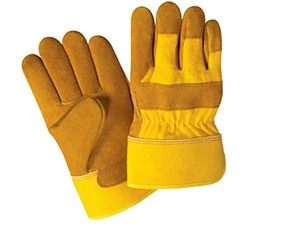 Gants de sécurité durables en cuir croûte, robustes, respirants/confortables, personnalisables, certifiés EN420, pour usage industriel - Product Image 5