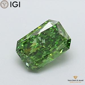 เพชร CVD ที่ได้รับการรับรองจาก IGI น้ำหนัก 1.01 กะรัต ทรง Radiant Cut ความสะอาดระดับ VS2 สีเขียวแฟนซีสดใส สำหรับใช้ในงานเครื่องประดับชั้นดี - Product Image 1