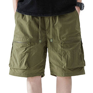 Pantalones Cortos Deportivos de Lona Brillante con Cintura Elástica de Nailon, Ligeros, Transpirables, Retro, Casuales, para Gimnasio, Entrenamiento, Verano - Product Image 1