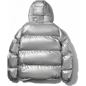 OEM Winter <b>Puffer</b> <b>Jacket</b> for <b>Men</b> High Quality Reflective Fabric Custom Print Pattern <b>Hooded</b> Collar Windproof Warm Outdoor Hiking - Product Image 2