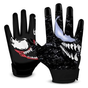 Gants receveurs de football américain en cuir de haute qualité imprimés sur mesure par OEM Concevez votre propre logo au meilleur prix - Product Image 1