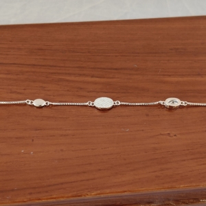 925 Sterling Silver Zircon Bangle Women Minimalist Dainty Chain Jewelry Rhodium Plated High Polish Finish Brilliant Cut Bezel - Product Image 3