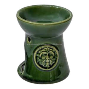 Brûleur d'huile en céramique Green Man, diffuseur d'arômes d'huiles essentielles, porte-bougie chauffe-plat pour aromathérapie - Product Image 1